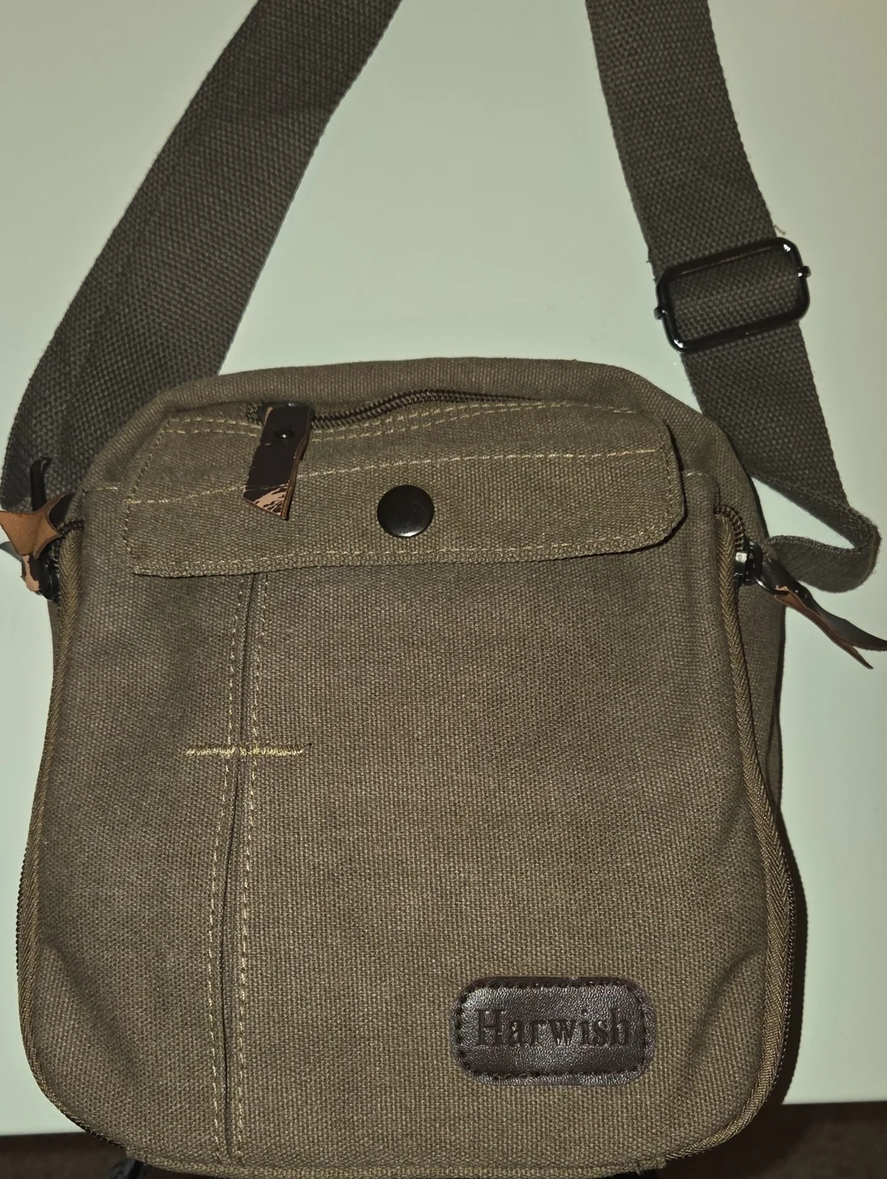 Harwish Men’s Canvas Crossbody  Bag 8in By 8in.